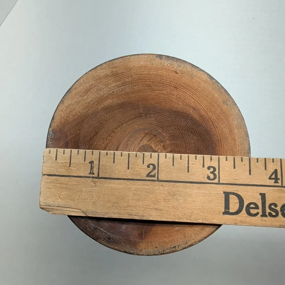 Carved‎ Wood Vase Folk Art Floral Designs 9